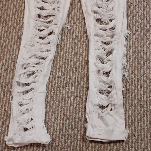 White Ripped Jeans - Picture 2 of 4